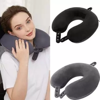 Подушка для путешествий. Лучшая подушка для шеи из пены с эффектом памяти. Для поддержки головы в самолете. Удобная подушка для сна. Отдых в поезде. Автомобиль. Домашнее использование.