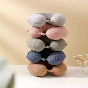 Подушка для путешествий, подушка для поддержки шеи, однотонная, очень мягкая, дышащая, снимает усталость, эргономичная U-образная подушка для шеи
