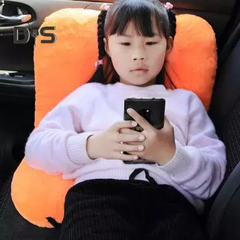 Подушка для путешествий в автомобиль для детей с ремнем безопасности U-образной формы Подушка для путешествий в автомобиль Подушка для поддержки сиденья автомобиля в подарок для детей оранжевый