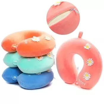 Подушка для путешествий в виде цветка для самолета, для детей и взрослых, плюшевая подушка для шеи, подушка с эффектом памяти, портативная подголовная подушка U-образной формы для сна