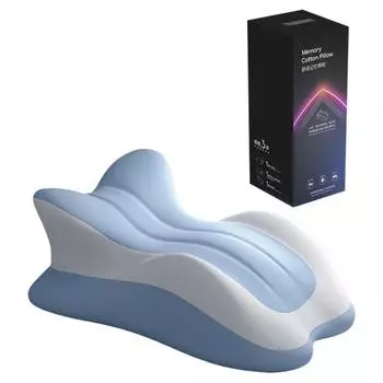 Подушка для ягодиц для пар 3D Изогнутая Волнистая Подушка для спины Поддержка в нескольких положениях Подушка-клин из пены с памятью для лежания и сидения в кровати Интимность пар B синий