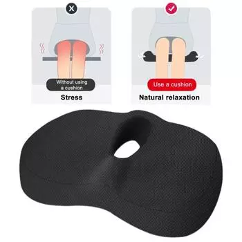 Подушка для ягодиц Геморрой Подушка для сиденья Не забитая Копчик Снятие давления Поддержка пены с эффектом памяти серый
