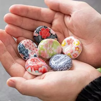 Подушка для японских палочек для еды Керамический держатель для палочек для еды Подставка для палочек в форме бобов Подставка для ложек и вилок Кухонные принадлежности синий