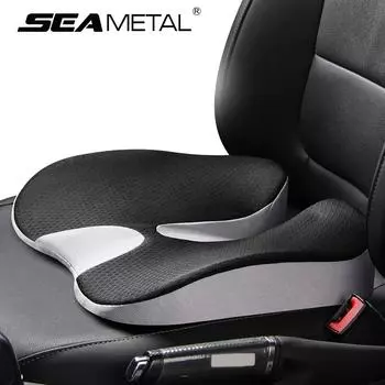Подушка для регулировки высоты автомобильного сиденья SEAMETAL, основной водитель, увеличенный толстый чехол, усилитель из пены с эффектом памяти, защитный коврик Single Front Seat бежевый