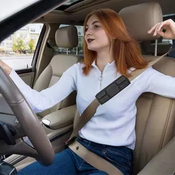 Подушка для ремня безопасности, мягкая подушка для ремня безопасности 22,5 см, износостойкая, удобная, нескользящая, для защиты плеч, шеи и груди белый