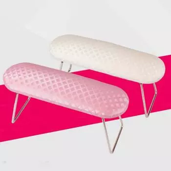 Подушка для рук для дизайна ногтей с подставкой из нержавеющей стали Профессиональная поддержка запястья Мягкая подушка для подлокотников для маникюра