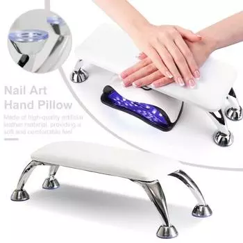 Подушка для рук из искусственной кожи для маникюрных салонов, водостойкая подушечка для маникюра, противоскользящая подставка для ног, стул, поддержка рук белый