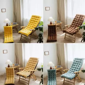 Подушка для садового шезлонга, мягкая хлопковая подушка для сиденья кресла-реклайнера, утолщенная, с растительным принтом, нескользящая, для дома, длинный коврик для стула 100cmX40cmX8cm