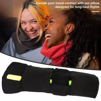 Подушка для самолета Подушка для поддержки плеч и шеи Износостойкая, приятная для кожи Плюшевая амортизация Можно стирать в машине Портативная подушка для подголовника A серый