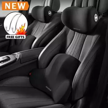 Подушка для шеи автомобиля из пены с эффектом памяти, защитная подушка для поясницы, дышащая подушка для подголовника автомобиля, подушка для снятия стресса, подушка для автокресла