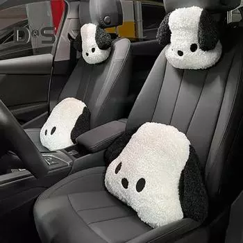 Подушка для шеи автомобиля, поддержка талии, подголовник для автомобиля с мультяшной собакой, плюшевая подушка Wasit, автомобильный аксессуар для стульев, кресел, сидений для вождения Headrest