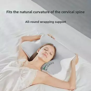 Подушка для шеи «Бабочка» из пены с эффектом памяти — поддержка шеи и конструкция, исключающая смятие, пара 62x42x11/13