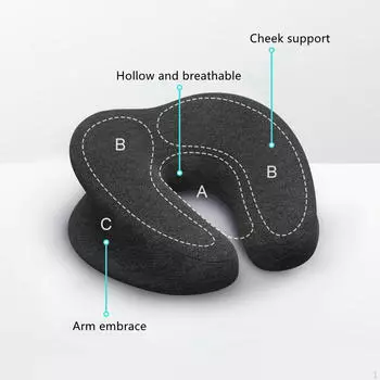 Подушка для шеи для детской кроватки с застежкой-молнией, универсальная съемная и портативная подушка U-образной формы для Blue Gray