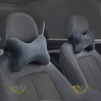 Подушка для шеи и подголовника автомобиля из кожи Bone - Доступно четыре сезона 27*19 серый