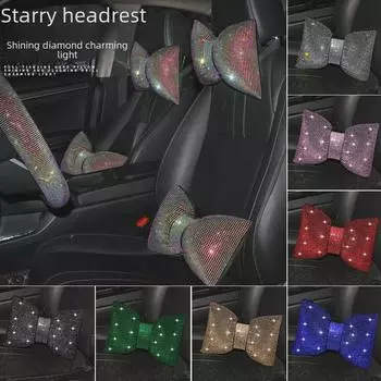 Подушка для шеи и поясницы в автомобиль с разноцветными ромбами для женщин