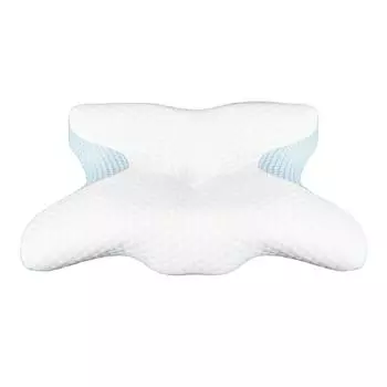 Подушка для шеи и шейного отдела для облегчения боли Подушки с эффектом памяти для сна Регулируемые эргономичные охлаждающие для сна на боку, на спине, на животе небесно-голубой