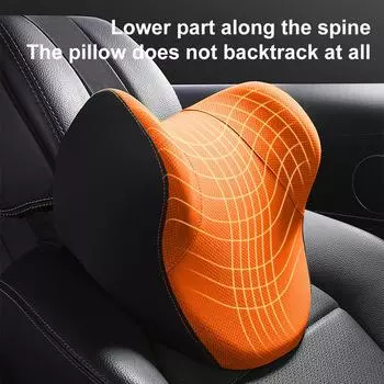 Подушка для шеи из хлопка с эффектом памяти, поддержка подушки для автомобильного сиденья, удобная и дышащая подушка для поясницы в автомобиль