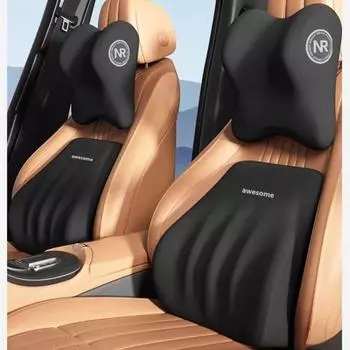 Подушка для шеи из пеноматериала с эффектом памяти для автомобиля Защита поясничной спинки Подушка для поддержки поясницы Подушка для подголовника автомобиля Подушки для сидений чёрный