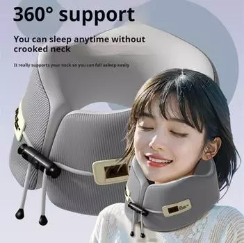 Подушка для шеи из пеноматериала с эффектом памяти для путешествий в автомобиле, подушка для шеи в самолете, U-образная, подходит для семейного отдыха и путешествий 24x24x12cm серый