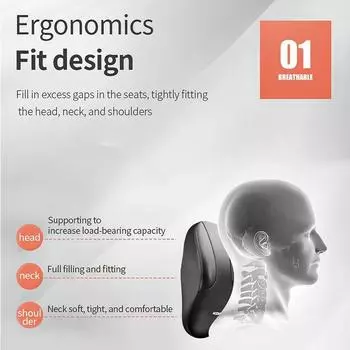 Подушка для шеи из пеноматериала с эффектом памяти, защитная поддержка поясницы, дышащая универсальная подушка для подголовника автомобиля, автомобильные принадлежности
