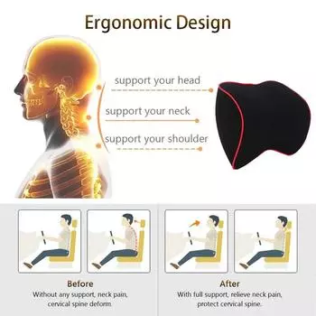 Подушка для шеи из пеноматериала с эффектом памяти, подушка для талии, подушка для шеи в автомобиле, универсальные автомобильные аксессуары для поясницы в автомобиле
