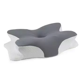 Подушка для шеи из пеноматериала с эффектом памяти, мягкая, дышащая, эргономичная, утолщенная, из ледяного шелка, для поддержки шеи серый