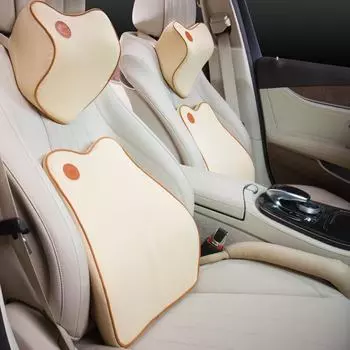 Подушка для шеи из пеноматериала с эффектом памяти для летнего автомобильного подголовника - удобная подушка для поддержки во время вождения или отдыха 26*27*12cm чёрный