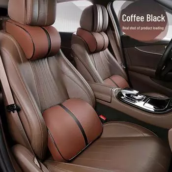 Подушка для шеи с эффектом памяти и поясничной поддержкой для автомобильного подголовника - подарок из космическо-хлопкового материала. Neck Pillow чёрный