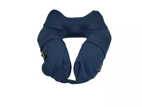 Подушка для шеи с насосом и гигиеническая Подушка для шеи с насосом и гигиеническая В комплект входит сумка для хранения Моющийся чехол Подушка для шеи для путешествий в самолете, автомобиле, поезде Синкансэн Подушка для путешествий Comfort тёмно-синий