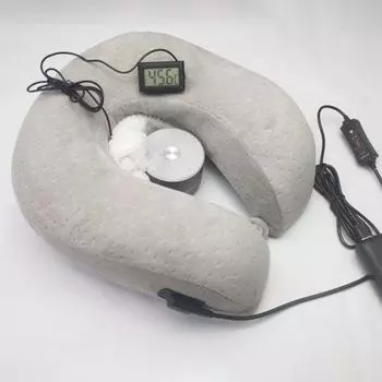 Подушка для шеи с подогревом, USB-вибрационный массаж, пена с эффектом памяти, U-образная подушка, подушка для сна, облегчение боли в шее красный