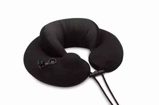 Подушка для шеи Travel Mall с надувным насосом PRO Memory Foam Airplane Inflight Стильная подушка для шеи Overseas Travel Neck Подушка для шеи Travel Goods Удобная чёрный