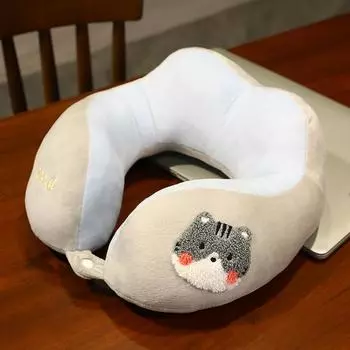 Подушка для шеи U-образная, симпатичная, стильная, ПП, хлопок, плюш, эластичная, портативная, для путешествий, домашнего офиса 30x30cm / 11.81x11.81in