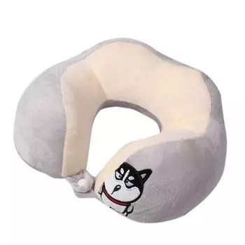 Подушка для шеи в форме буквы U, портативная, симпатичная, для сна в офисе, путешествия, автомобиля, сна, прекрасный хлеб Double Embroidery Dog