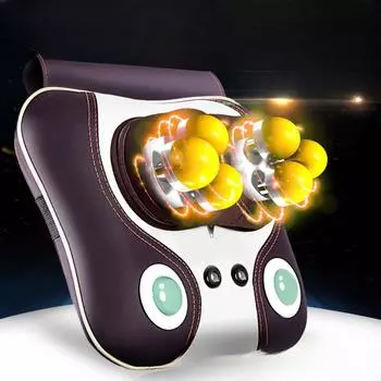 Подушка для шейного отдела позвоночника, инструмент для массажа шейного отдела, шея, талия, спина, поясничный отдел позвоночника, многофункциональная массажная подушка, домашняя подушка для всего тела R1 Zunyu Edition коричневый