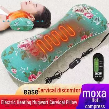 Подушка для шейного отдела позвоночника из льна с добавлением полыни для моксотерапии Aiyuantang pillow gift box