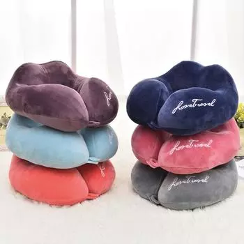 Подушка для шейного отдела позвоночника Подушка для путешествий в офисе Удобная U-образная подушка для путешествий темно-синий