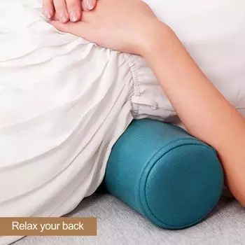 Подушка для шейного отдела позвоночника, подушка для поддержки шеи с чехлом на молнии, износостойкая дышащая эргономичная подушка-цилиндр синий