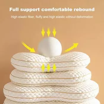 Подушка для шейного отдела позвоночника Подушка с хлопковым наполнителем Эргономичный дизайн Мягкая дышащая ткань Уход за шейным отделом позвоночника и шеей 30x50cm