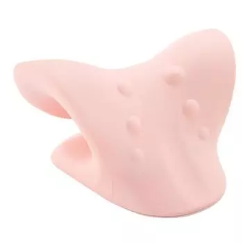 Подушка для шейного вытяжения, расслабляющая плечи, уменьшающая боль, силиконовая, акупунктурная, портативная, для шеи розовый