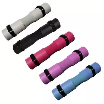 Подушка для штанги, чистый цвет, утолщенная, высокой плотности, резиновая губка, фитнес-подушка для штанги с ремнем для приседаний Blue