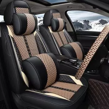 Подушка для сиденья автомобиля Binyue: Всесезонный универсальный чехол для сиденья из льна Ice Silk (Модель 2018 года) Standard Edition