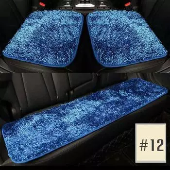 Подушка для сиденья автомобиля из шенилла, зимний плюшевый комплект из трех предметов, мягкая, нескользящая, однотонная, универсальная, автомобильная подушка, аксессуары для салона автомобиля