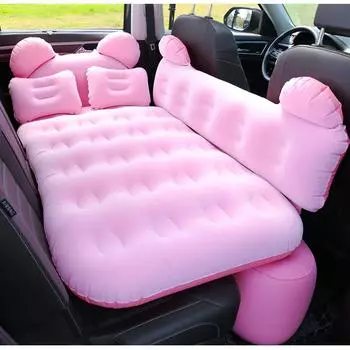 Подушка для сиденья автомобиля, надувная кровать для автомобиля и 2 подушки с рисунком медведя из мультфильма, комплект для салона автомобиля, коврик для сна в багажнике, подходящий
