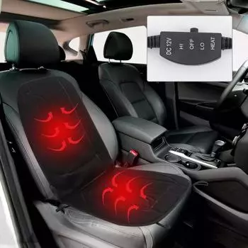 Подушка для сиденья автомобиля с подогревом 12 В со спинкой, подушка для сиденья автомобиля с электроподогревом, зимний чехол для сиденья автомобиля