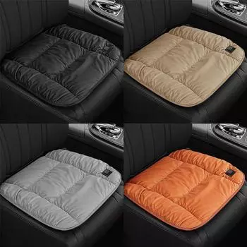 Подушка для сиденья автомобиля с подогревом, универсальная зимняя плюшевая подушка для сиденья из графена 12 В, USB, электрический подогрев, одночиповая подушка, аксессуары