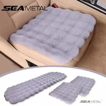 Подушка для сиденья автомобиля SEAMETAL 1/2 шт. Зимняя утолщенная плюшевая хлопковая подушка, универсальный чехол для подушки сиденья автомобиля 1pc front seat чёрный