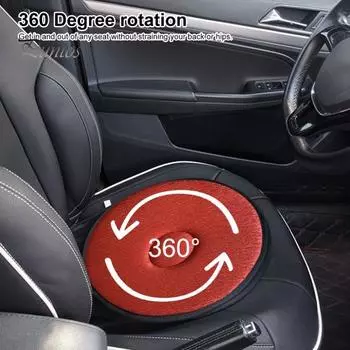 Подушка для сиденья автомобиля, вращающаяся на 360 градусов, портативная, нескользящая, для пожилых, беременных женщин, спины и бедер, коврик для сиденья водителя грузовика чёрный