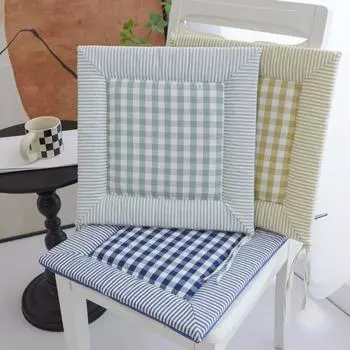 Подушка для сиденья для студента, регулируемая подушка для ягодиц, напольная подушка, подушка в геометрическую клетку из льна, подушка для дивана в офисном кресле 40 королевский синий