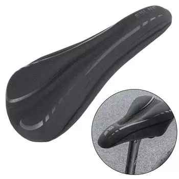 Подушка для сиденья горного велосипеда, амортизация, свободный размер, мягкий чехол для сиденья велосипеда, подушка для седла велосипеда, утолщенная лайкра, губка, силикон Black