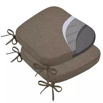 Подушка для сиденья HAVARGO для набора из пены с эффектом памяти, высокий двухслойный стул, поставляется с моющейся подушкой для сиденья обеденного стула Hurt Your Memory Foam, стулья, 2, + кофейный